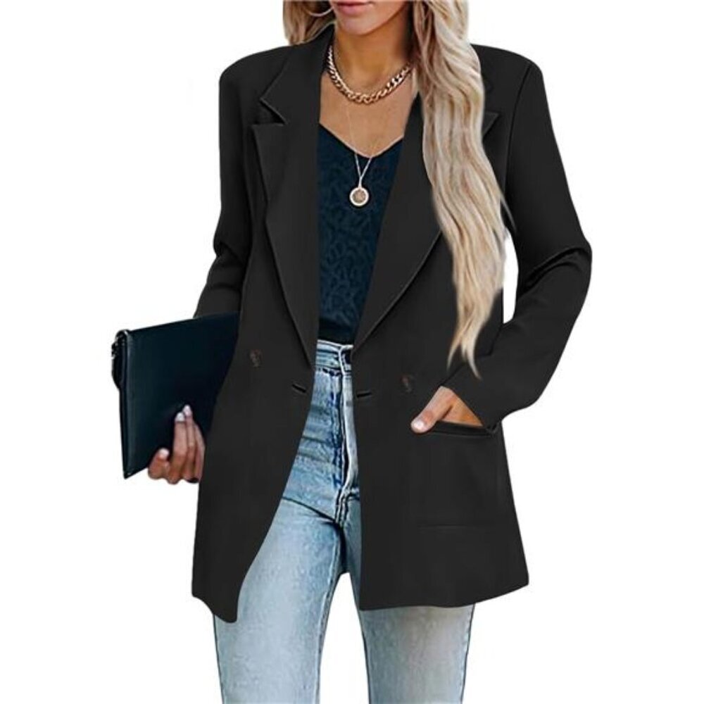 Womens Casual Blazers Oversized OpenFront Cardigan LongSleeve Work Office Blazer